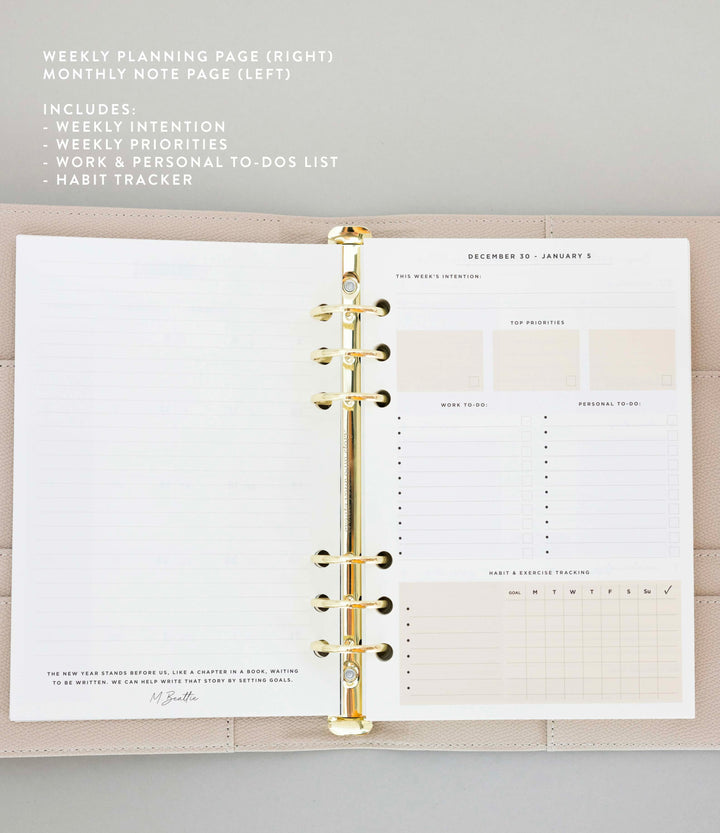 Limited Edition Vertical Weekly Ring Binder Planner Set