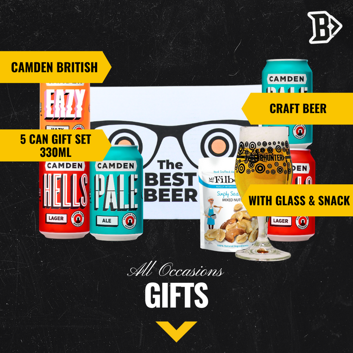 Craft Beer Gift Set with Glass - IPA, Pale Ale, Lager (5 x 330ml Cans)