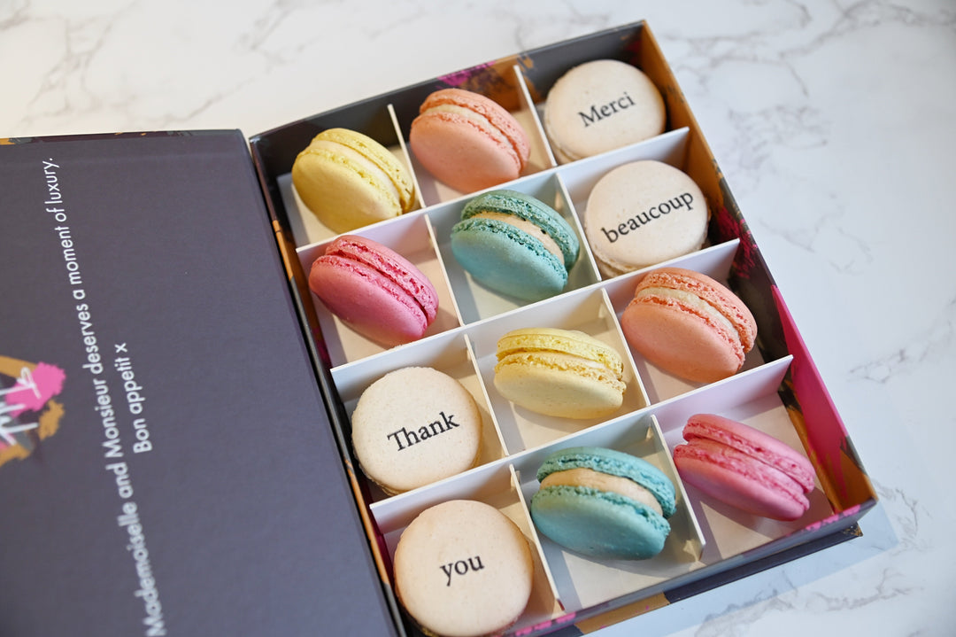 Rainbow Thank You Macarons