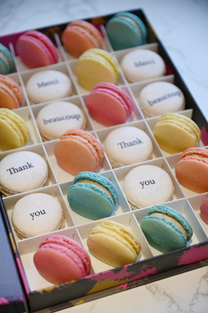 Rainbow Thank You Macarons