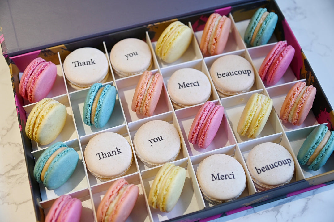 Rainbow Thank You Macarons