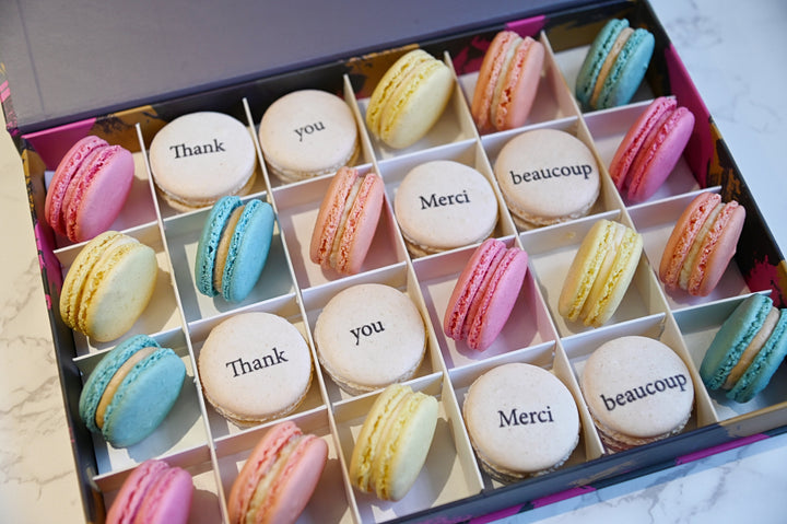 Rainbow Thank You Macarons