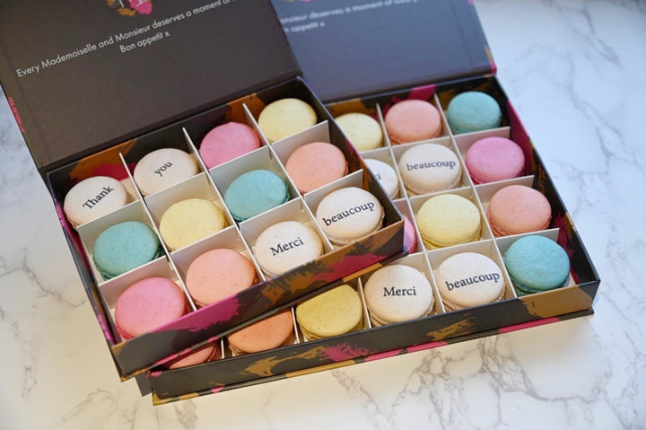 Rainbow Thank You Macarons