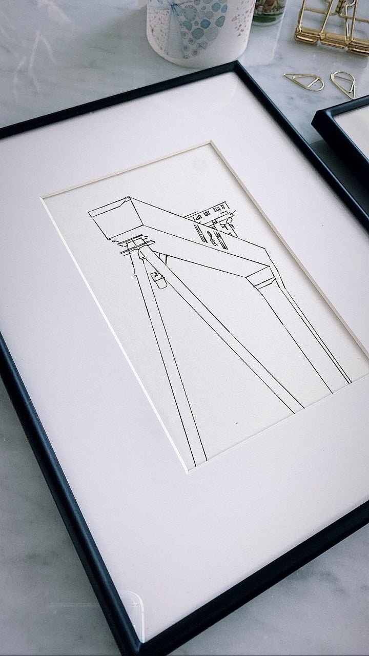 Harland & Wolff Crane Belfast Line Drawing & Art Print