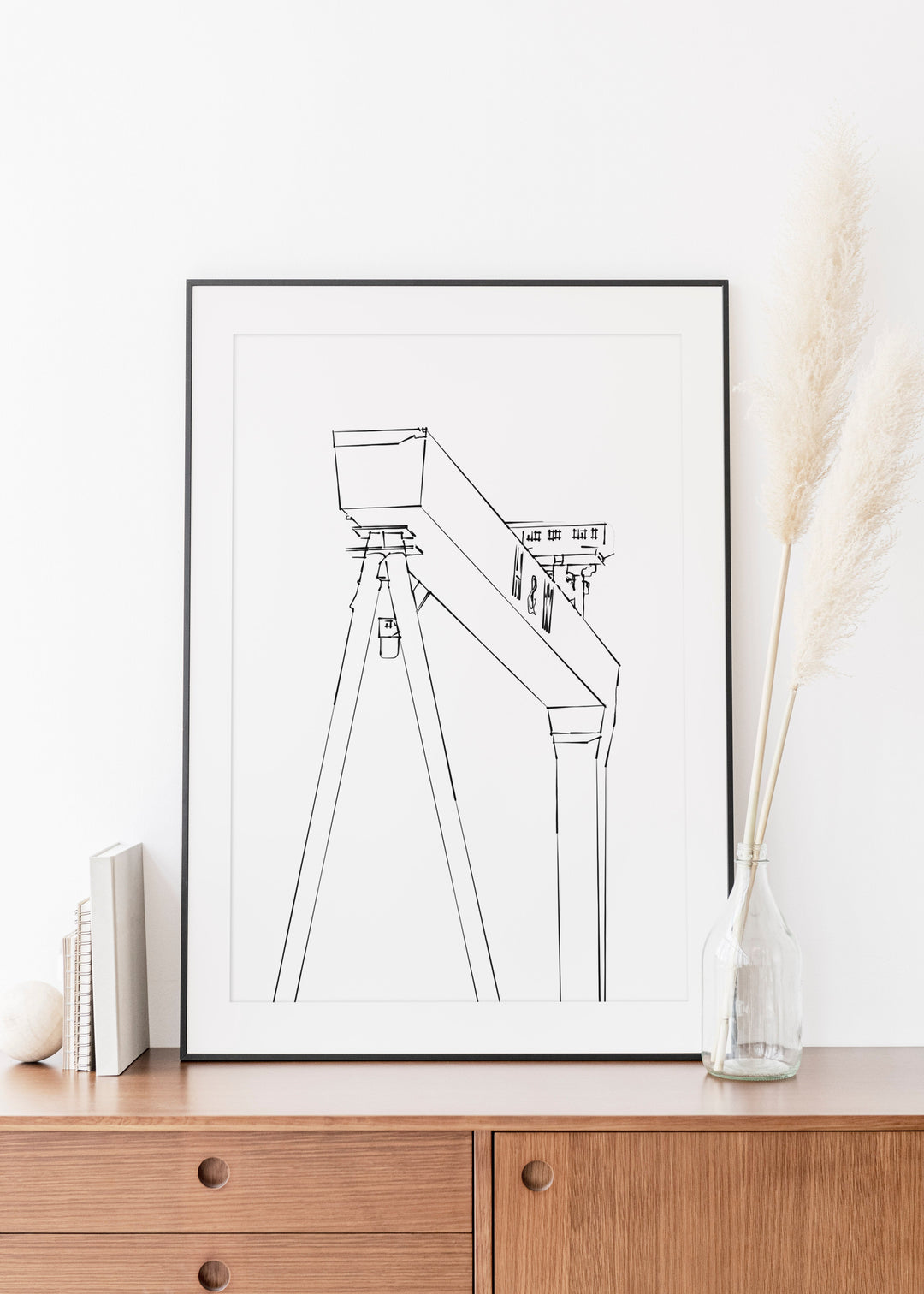 Harland & Wolff Crane Belfast Line Drawing & Art Print