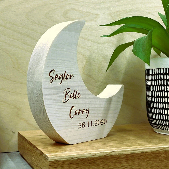 Personalised Wooden Moon for Children