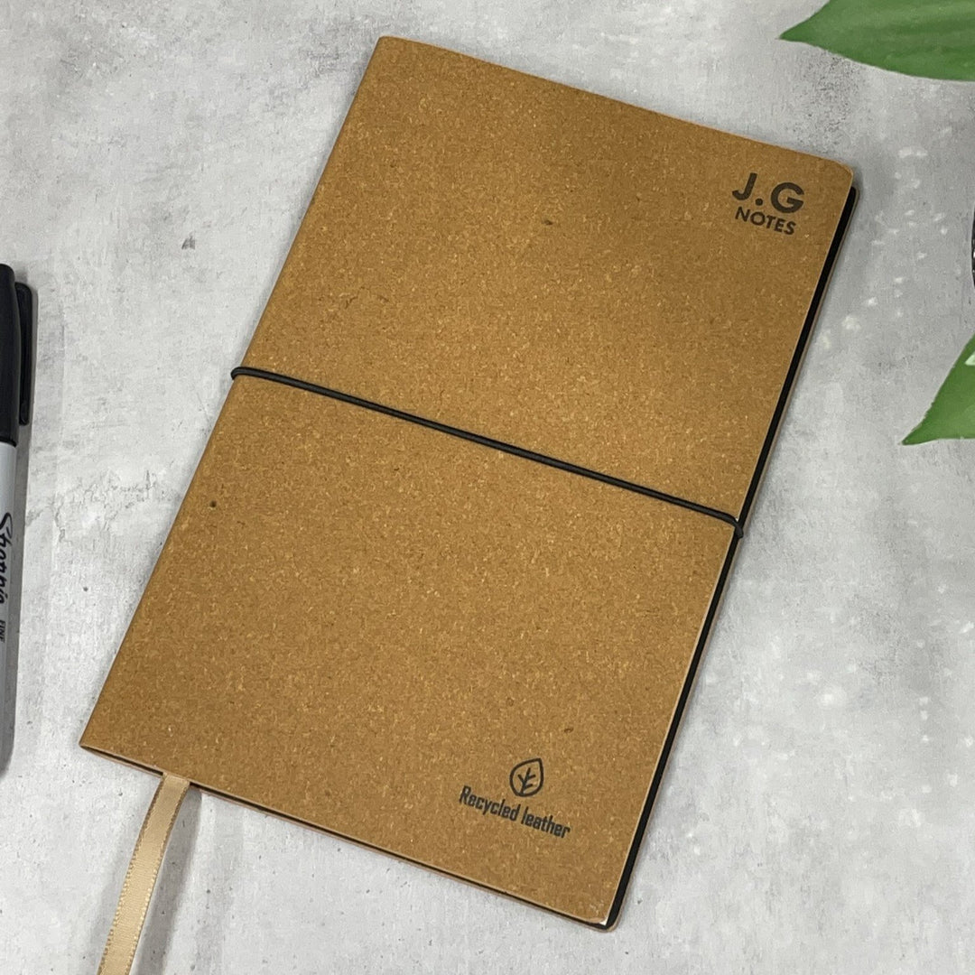 Sustainable Personalised A5 Leather Notebook