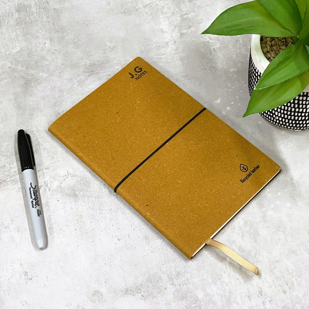 Sustainable Personalised A5 Leather Notebook