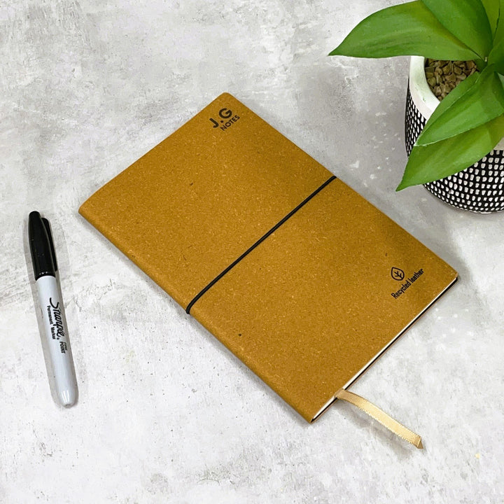 Sustainable Personalised A5 Leather Notebook