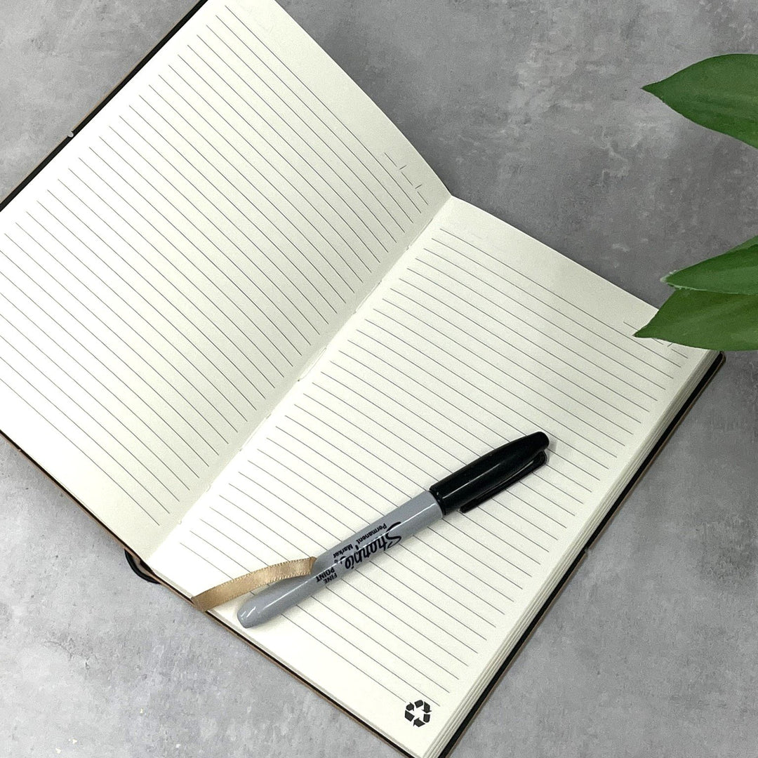 Sustainable Personalised A5 Leather Notebook