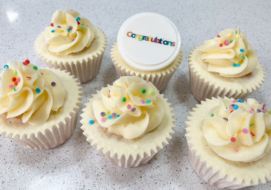 Starburst Congratulations Cupcakes