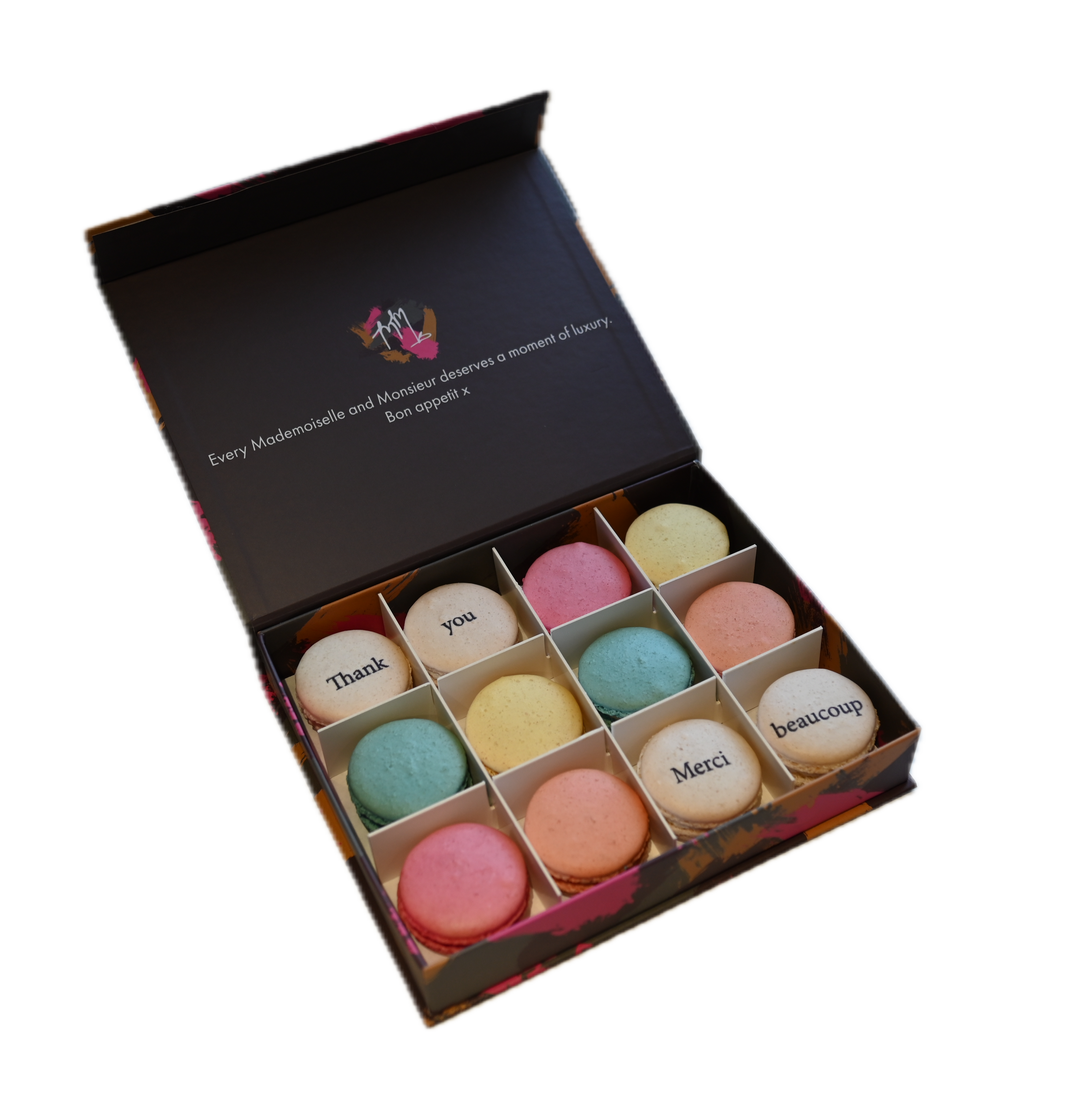 Rainbow Thank You Macarons