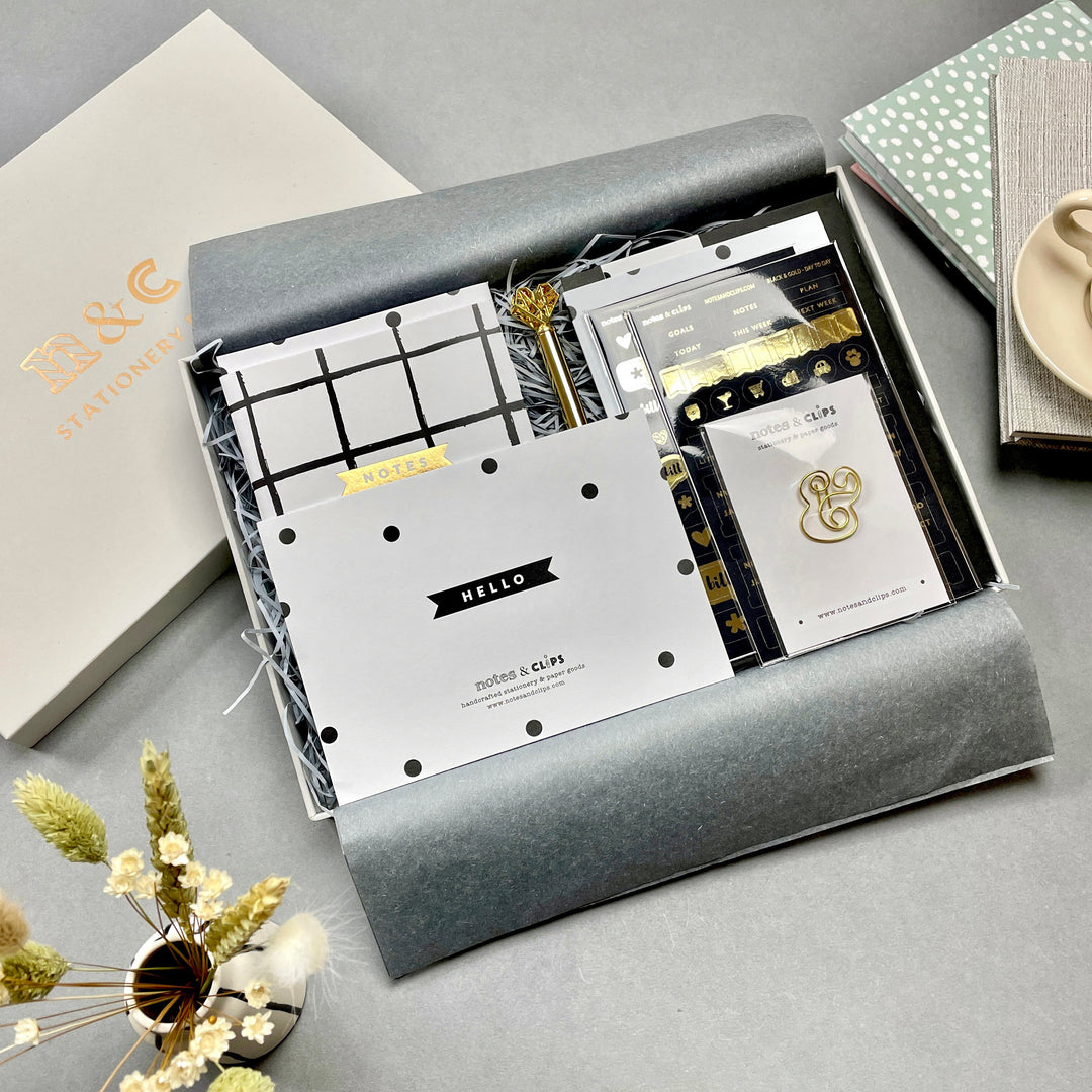 Black & Gold Stationery Set