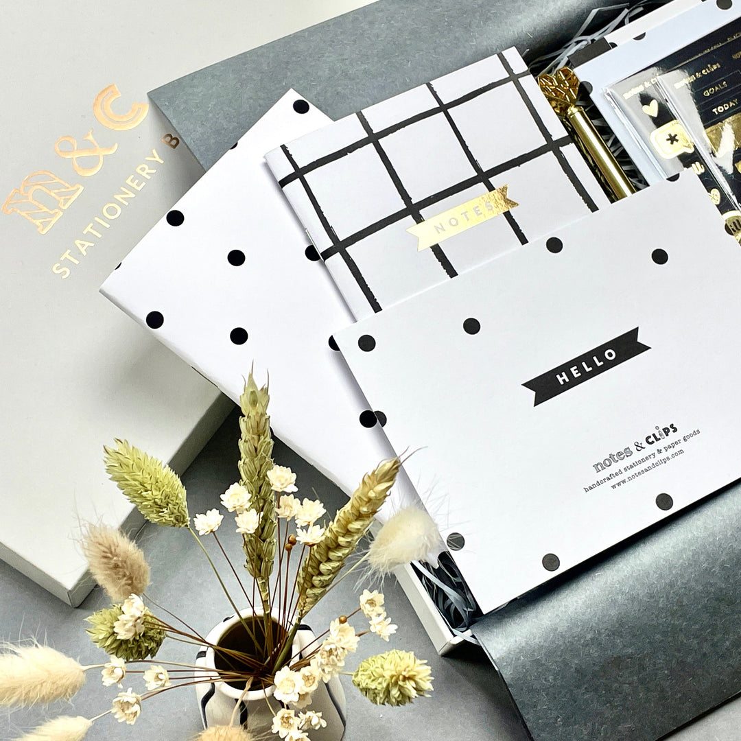 Black & Gold Stationery Set