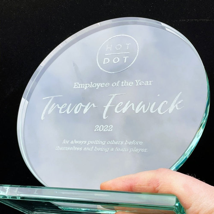 Personalised Round Glass Award / Trophy (Copy)