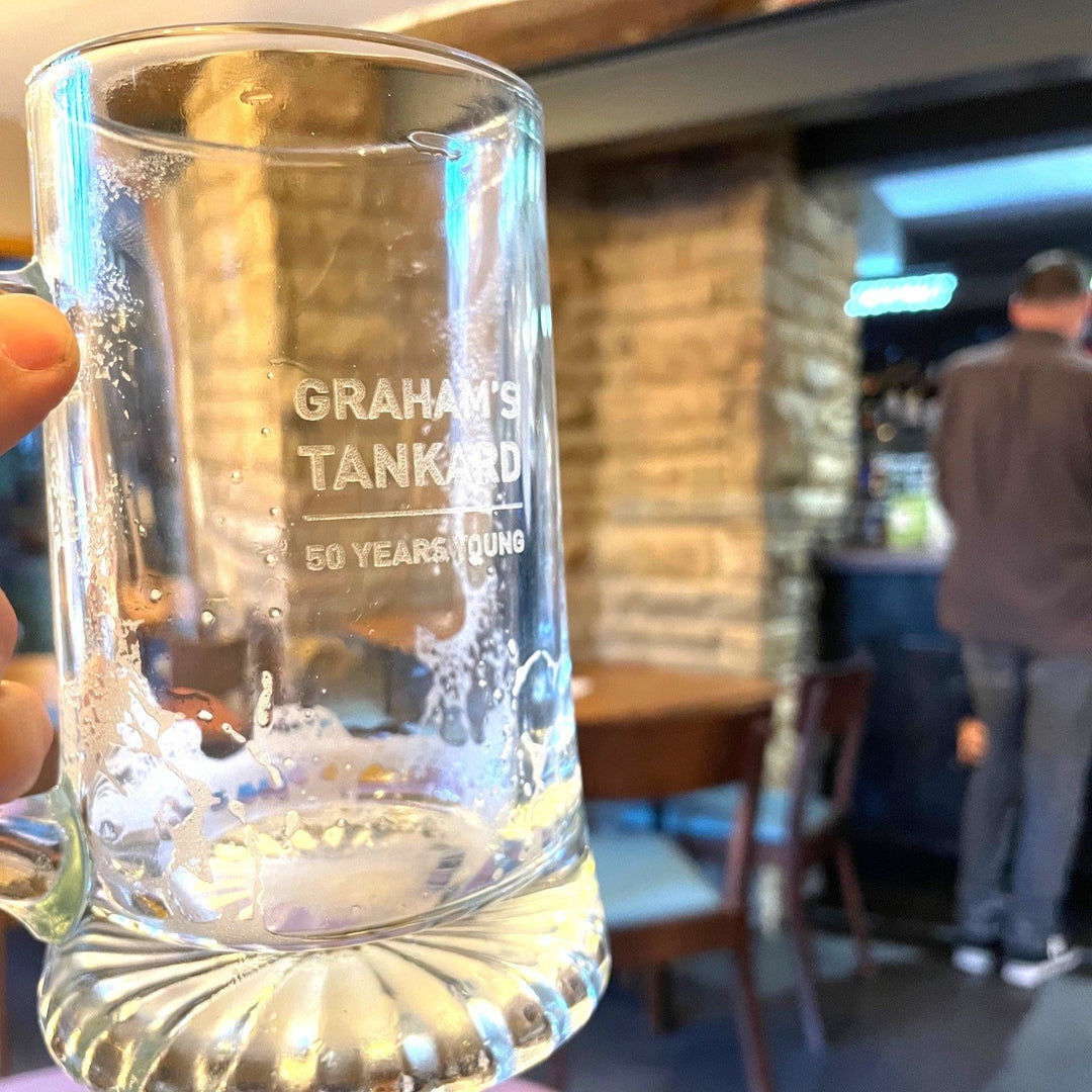 Personalised Glass Tankard for Him