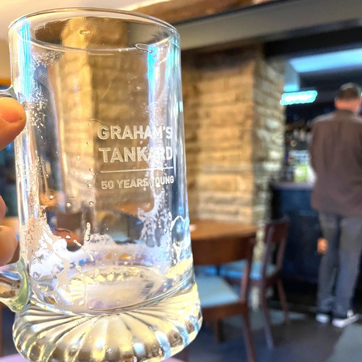 Personalised Glass Tankard for Him