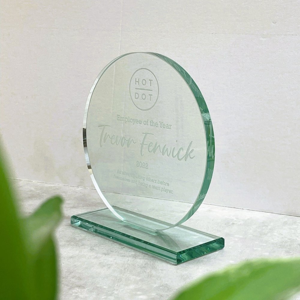 Personalised Round Glass Award / Trophy (Copy)
