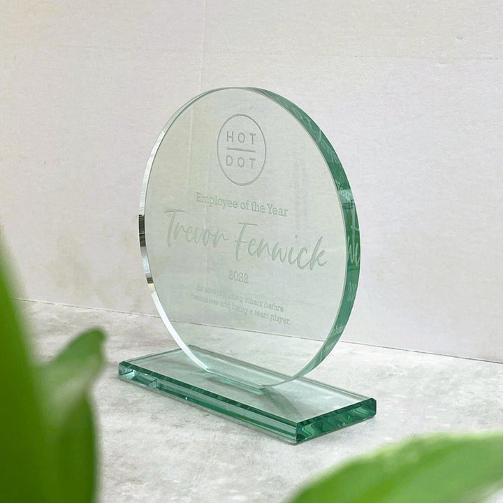 Personalised Round Glass Award / Trophy (Copy)
