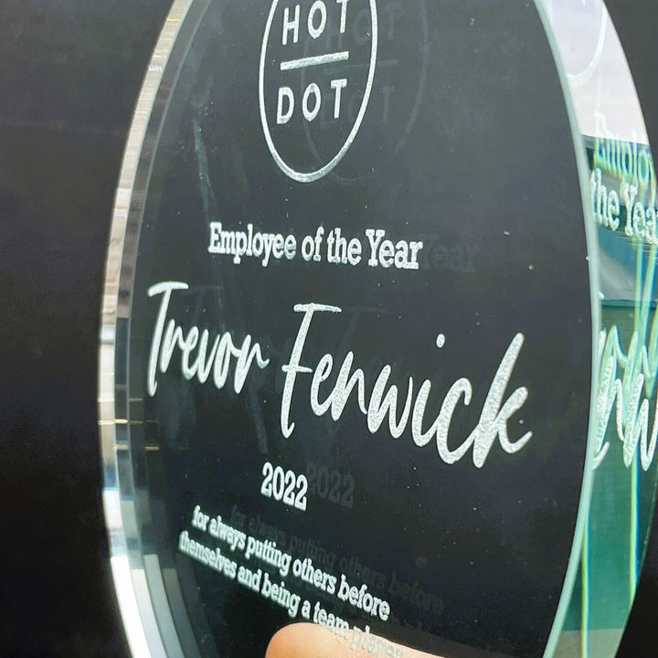 Personalised Round Glass Award / Trophy (Copy)