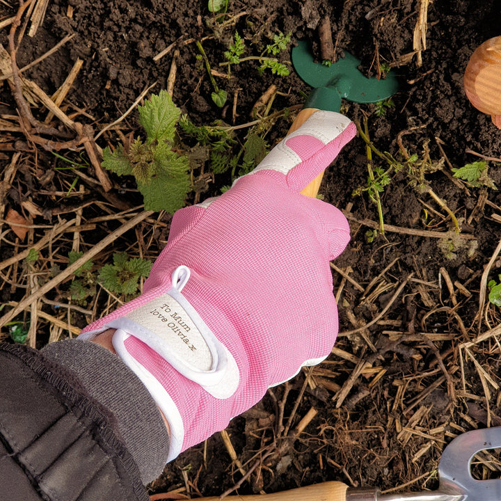 Personalised Leather Gardening Gloves