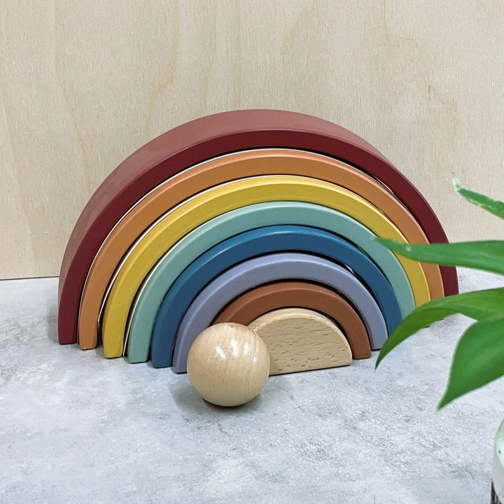 Personalised Wooden Pastel Coloured Rainbow | Wooden Toys for Children | Gifts for kids | Gifts for new parents | personalised stacking toy