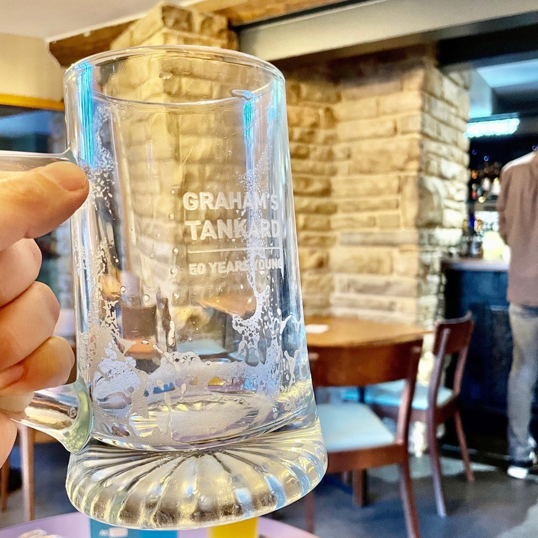 Personalised Glass Tankard for Him