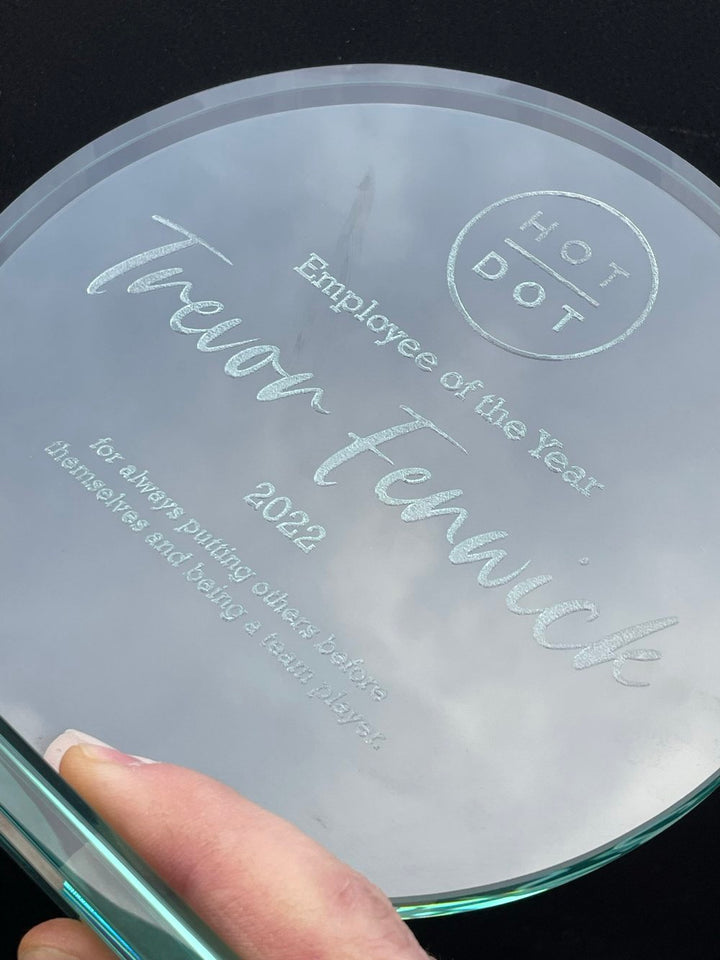 Personalised Round Glass Award / Trophy (Copy)