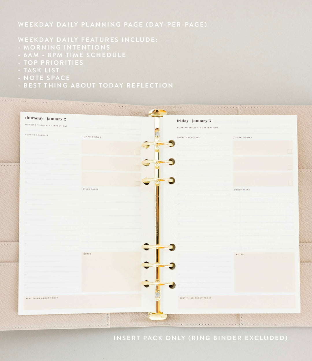 Daily Planner Insert Pack