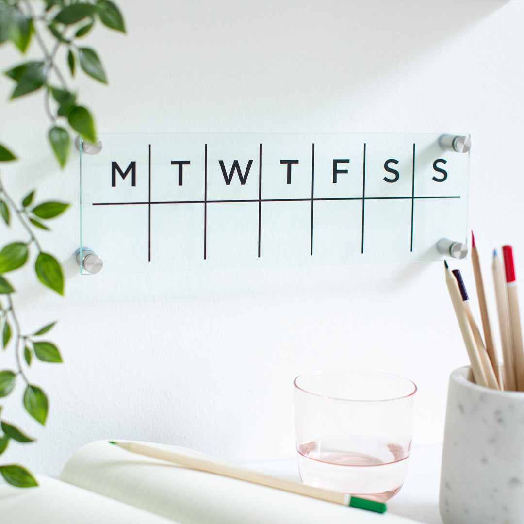 Sleek Acrylic Weekly Calendar