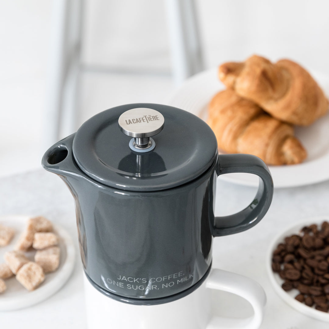 Personalised Ceramic Cafetiere & Mug Set