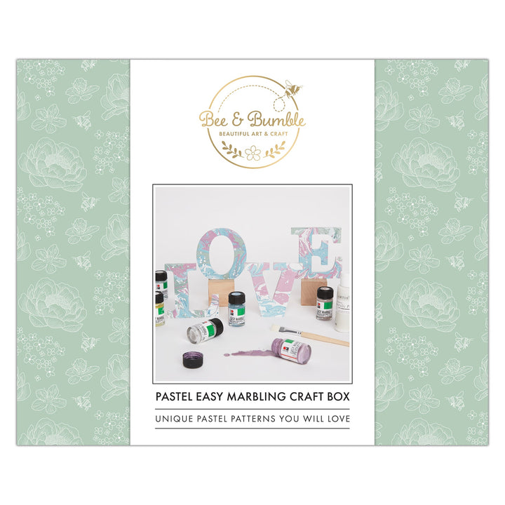 Bee & Bumble Easy Marbling Paint Kit - Pastel, Use On A Variety Of Mediums To Create Marbling Effect, Simply Apply A Few Drops To Water, Create A Pattern And Dip, Mix Colours For Exciting Effect