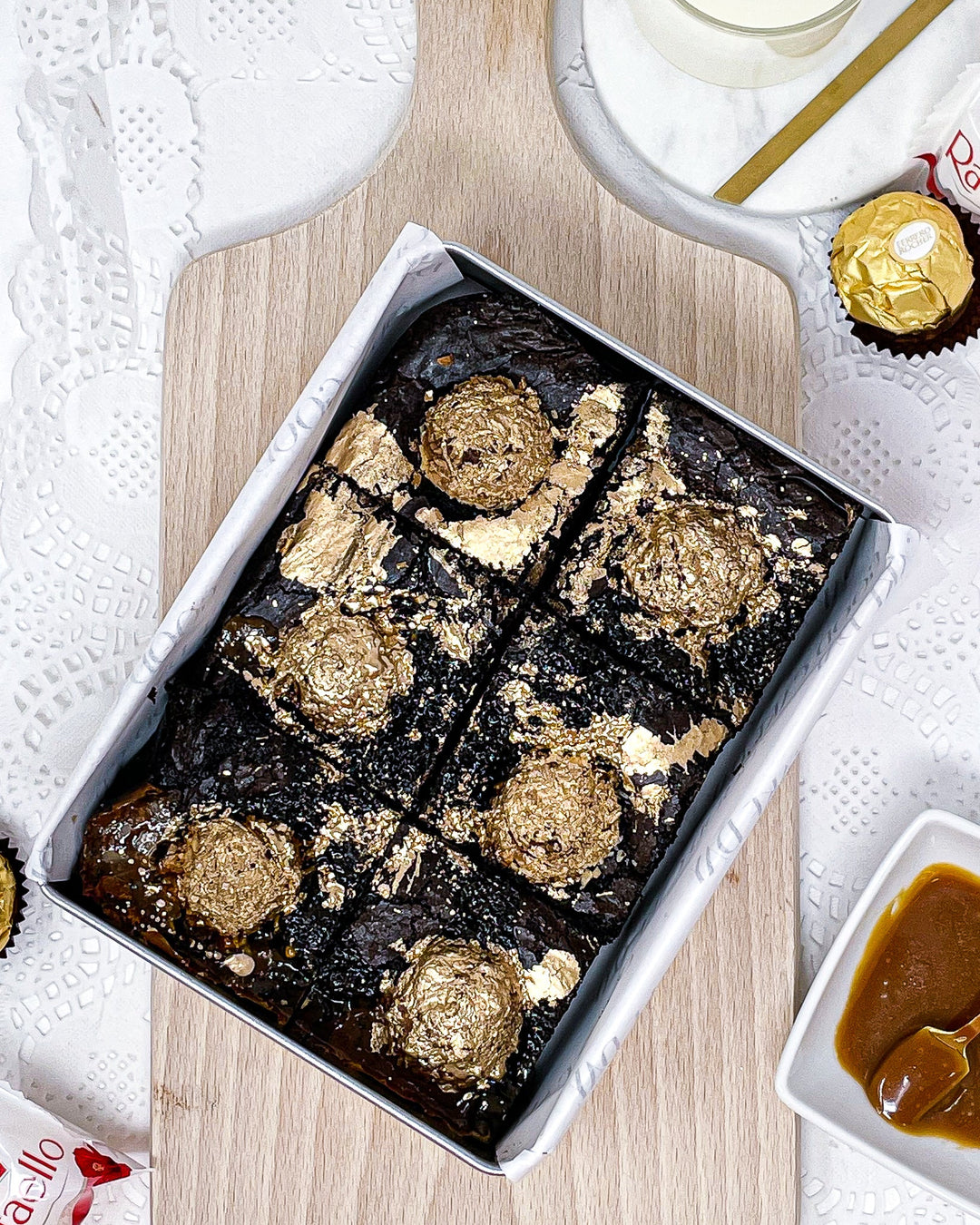 Caramerro Bea - Luxurious Dark Chocolate Brownie with Salted Caramel and Ferrero Rocher