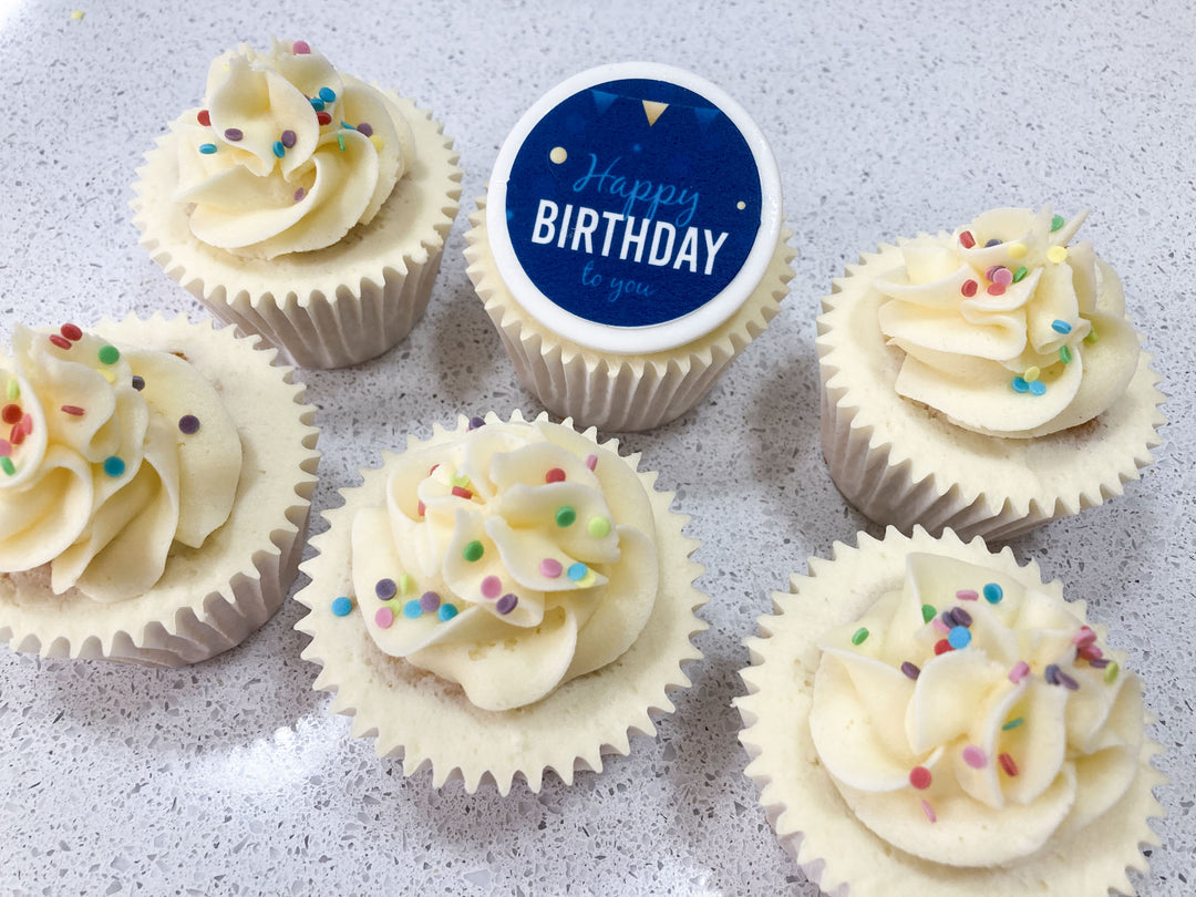 Happy Birthday Bunting Cupcakes