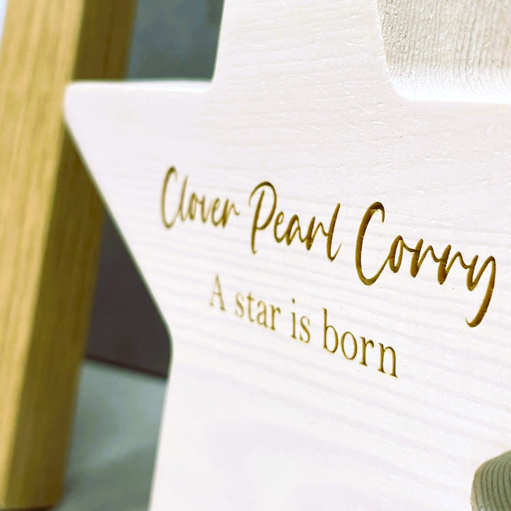 Engraved Oak Star Decoration