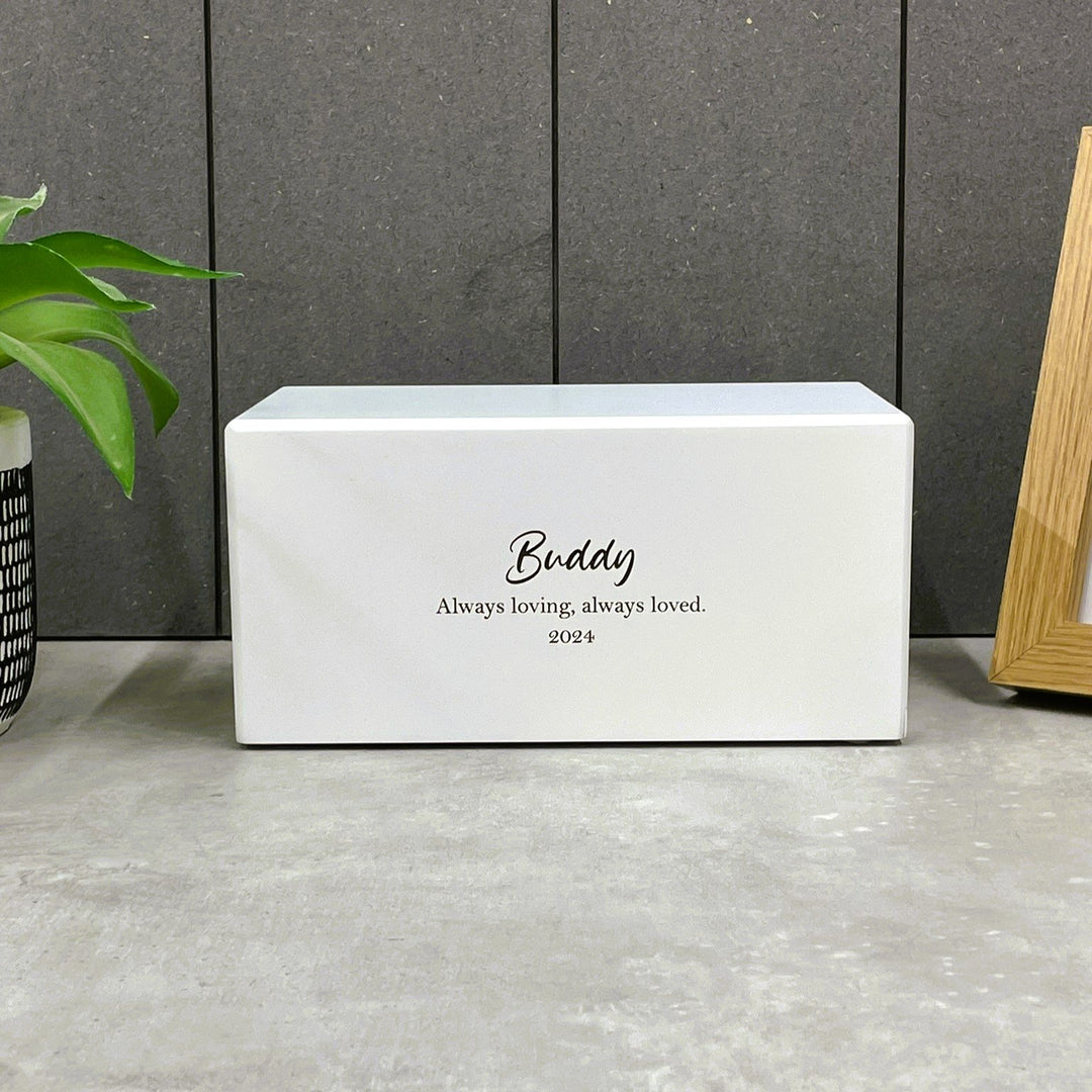 Cherished White Wooden Pet Memorial