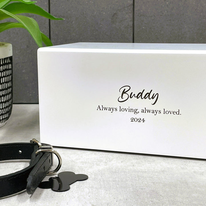 Cherished White Wooden Pet Memorial