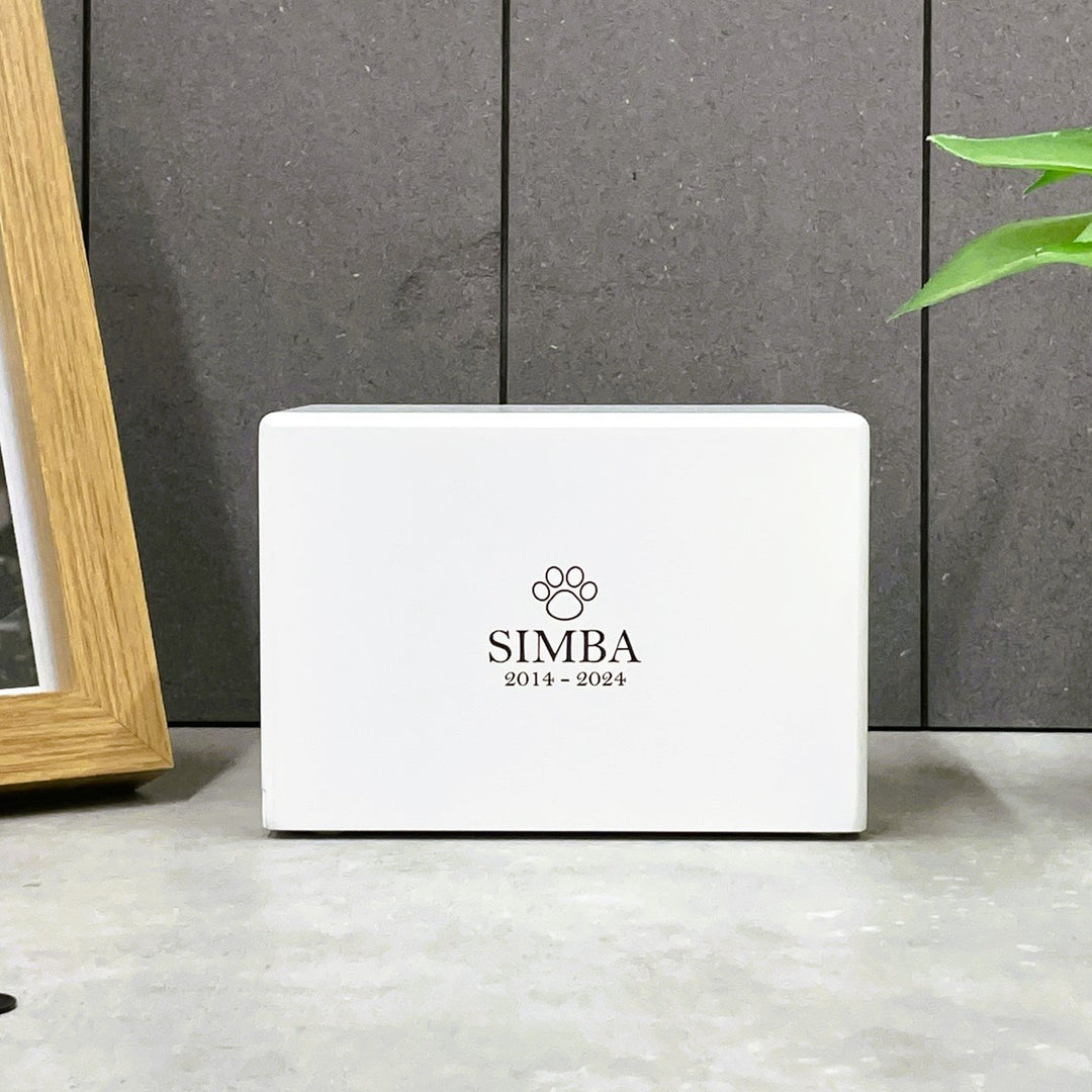 Cherished White Wooden Pet Memorial