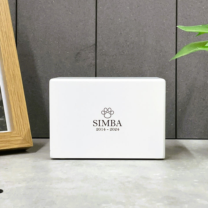 Cherished White Wooden Pet Memorial