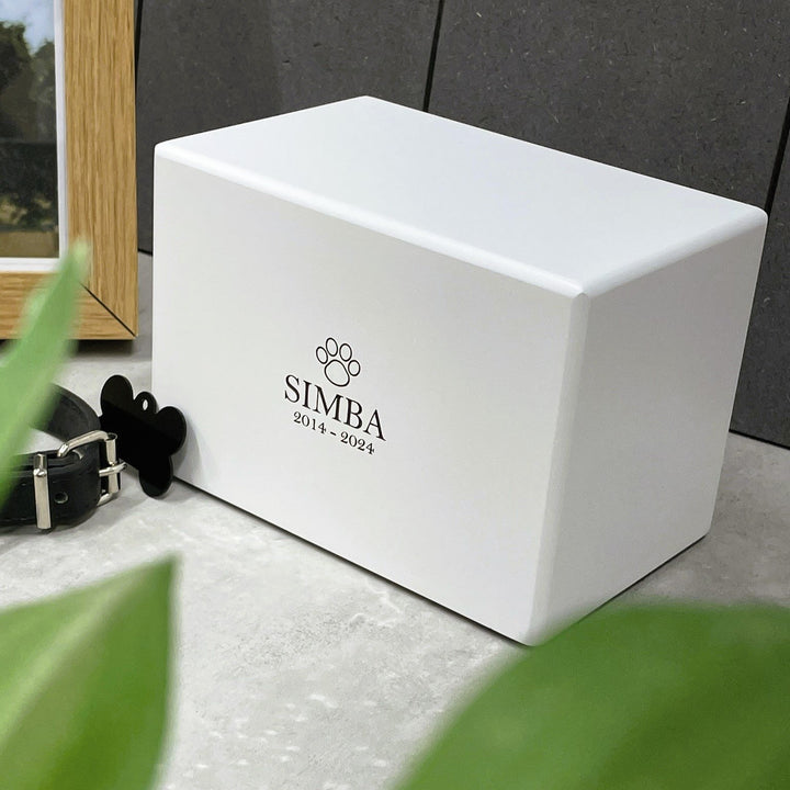 Cherished White Wooden Pet Memorial