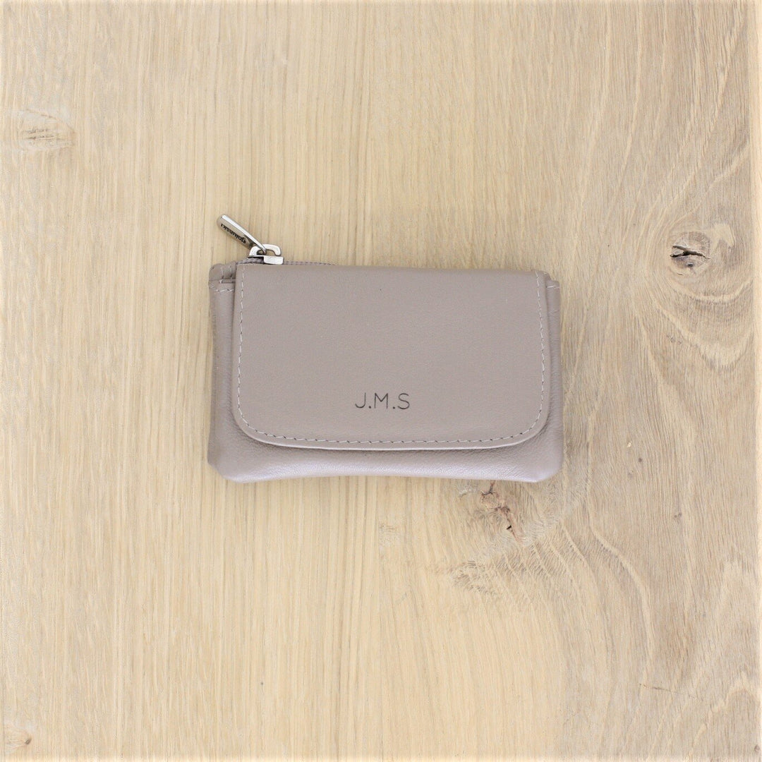 Chic Stone Finish Leather Coin Purse
