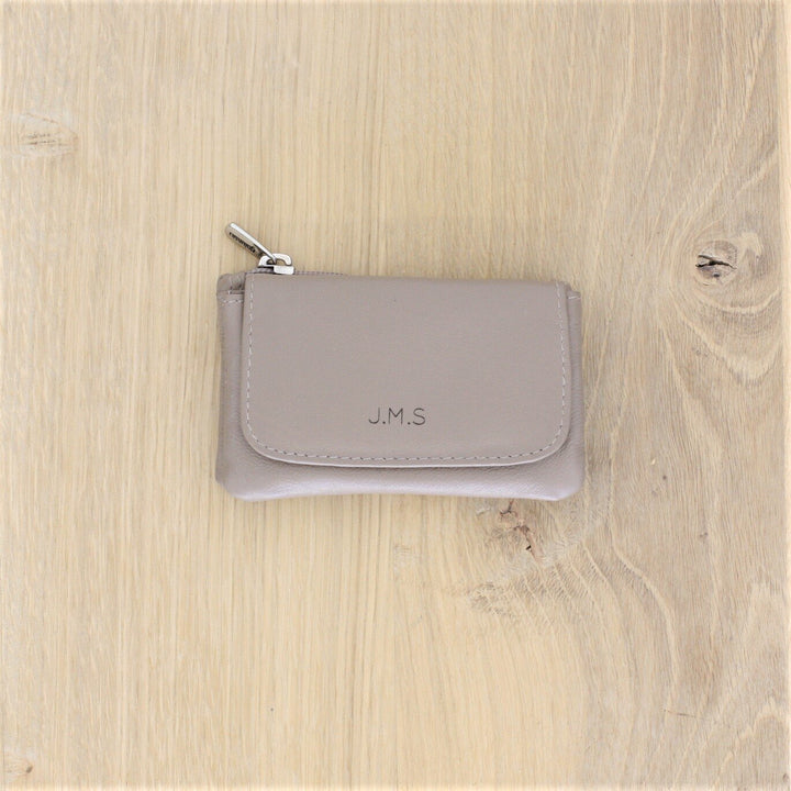 Chic Stone Finish Leather Coin Purse
