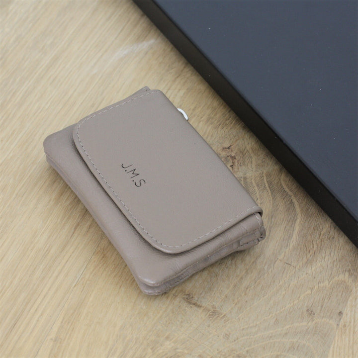 Chic Stone Finish Leather Coin Purse