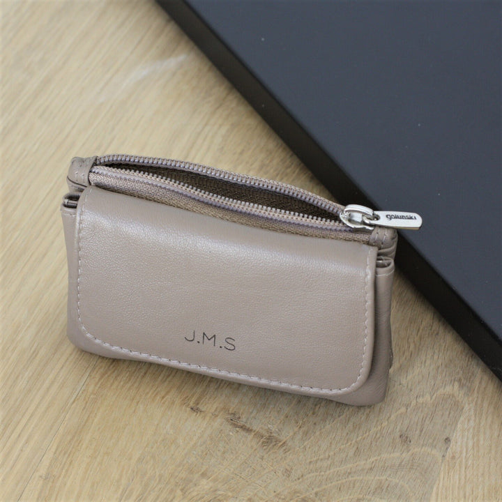 Chic Stone Finish Leather Coin Purse