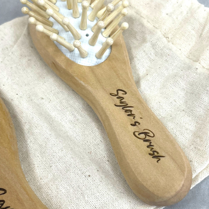 Personalised Wooden Brush and Mirror Set for Kids