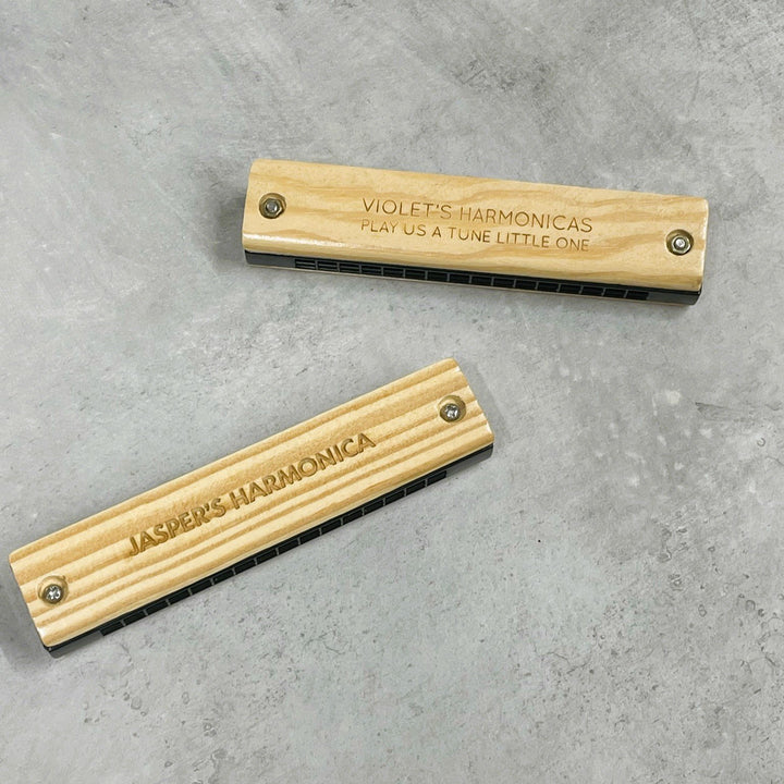 Engraved Wooden Harmonica