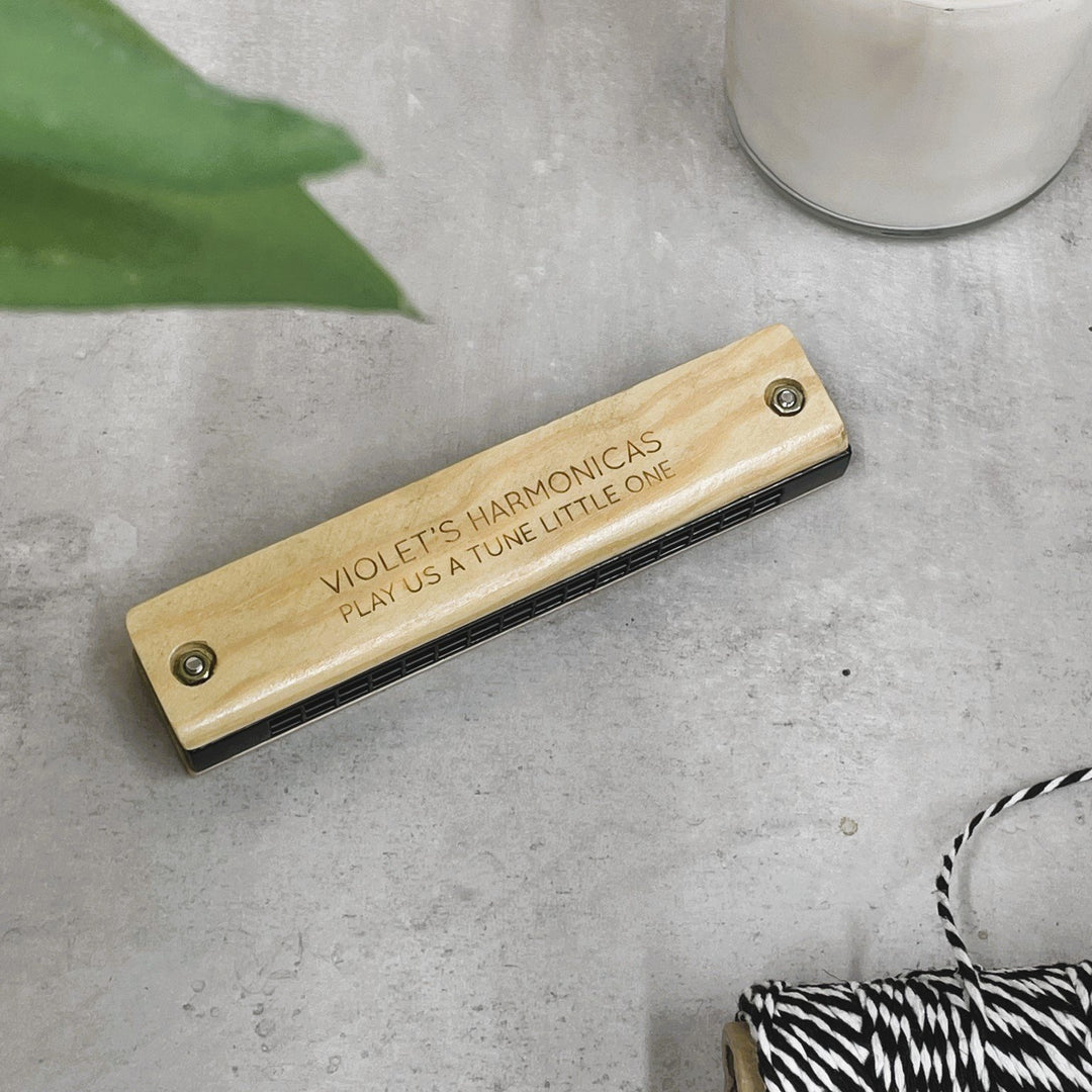 Engraved Wooden Harmonica