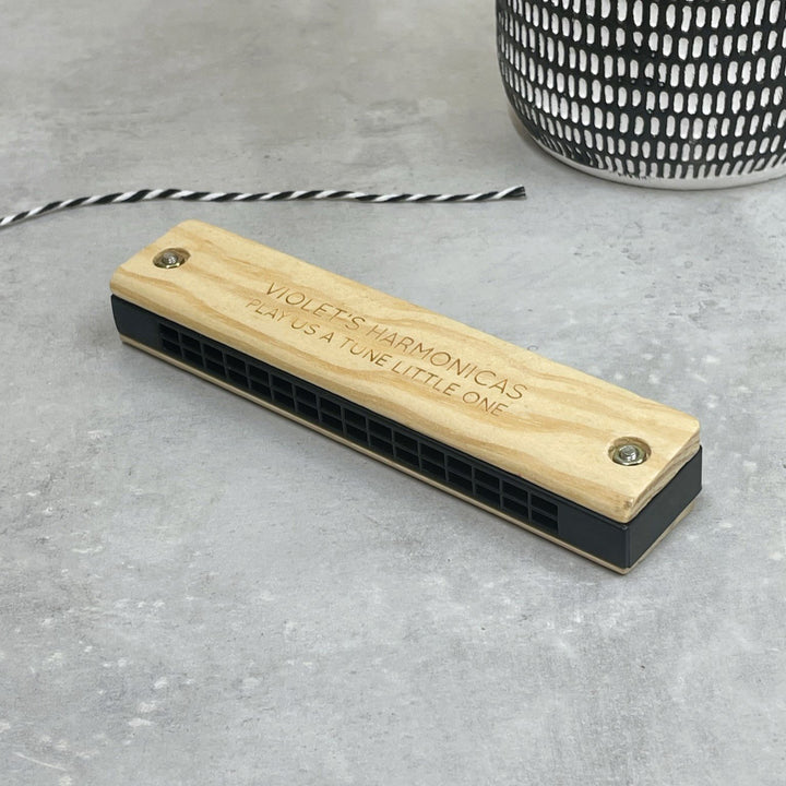 Engraved Wooden Harmonica
