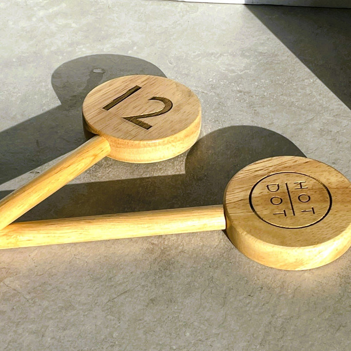 Branded Wooden Lollipop Table Numbers