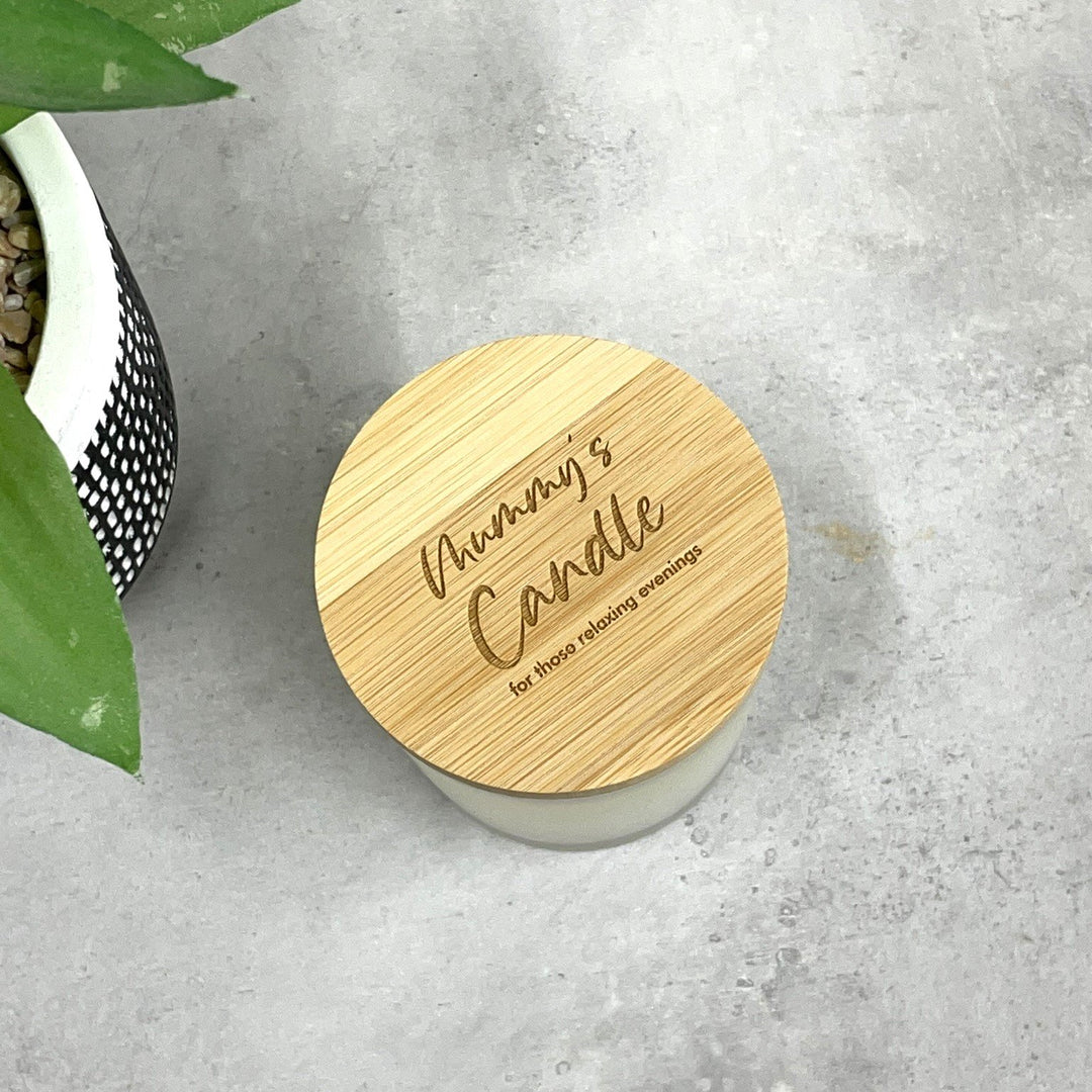 Vanilla Scented Candle with Engraved Wooden Lid